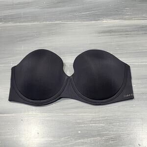 Calvin Klein Naked Glamour‎ Strapless Push-Up Bra 34D QF5677 Black